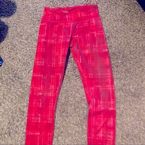 Head Dark Red Geometric Athletic Yoga Running Lounge Athleisure Leggings S